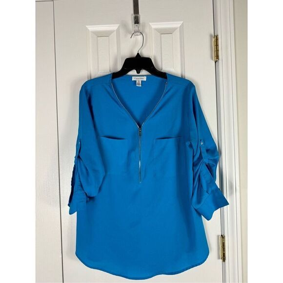 Calvin Klein Womens Blue Blouse Size M - Picture 1 of 3
